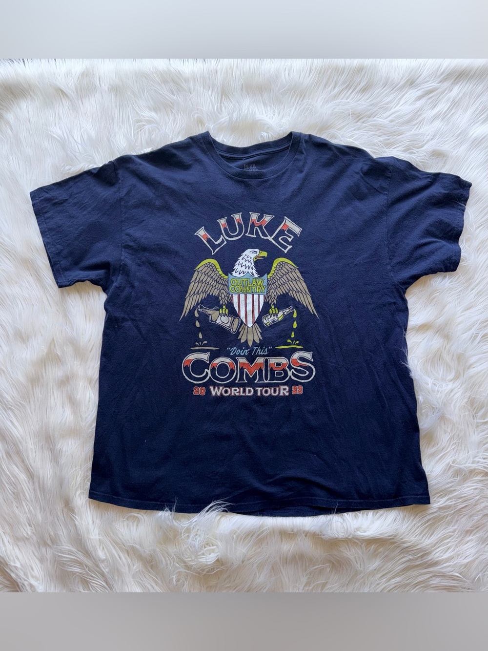 Luke Combs 2XL “Doin This” Outlaw Country 2023 Tour Navy T-shirt